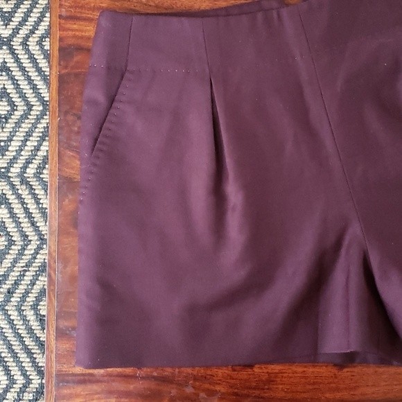 TED BAKER LONDON Tailored Shorts Purple Eggplant Wool Crepe - Picture 8 of 14